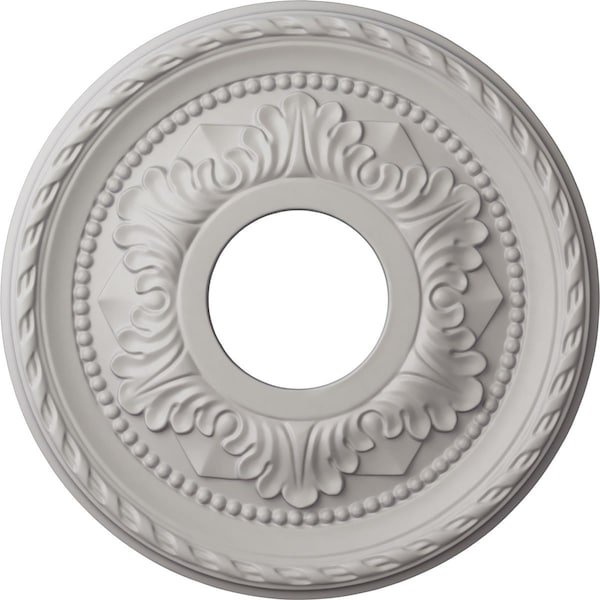 Ekena Millwork Palmetto Ceiling Medallion (Canopies up to 4 7/8"), 12 1/8"OD x 3 1/2"ID x 1"P, Ultra Pure White CM12PMUWF - main